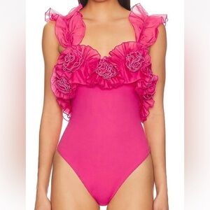 Free People Until Next Time Bodysuit In Raspberry sz XS